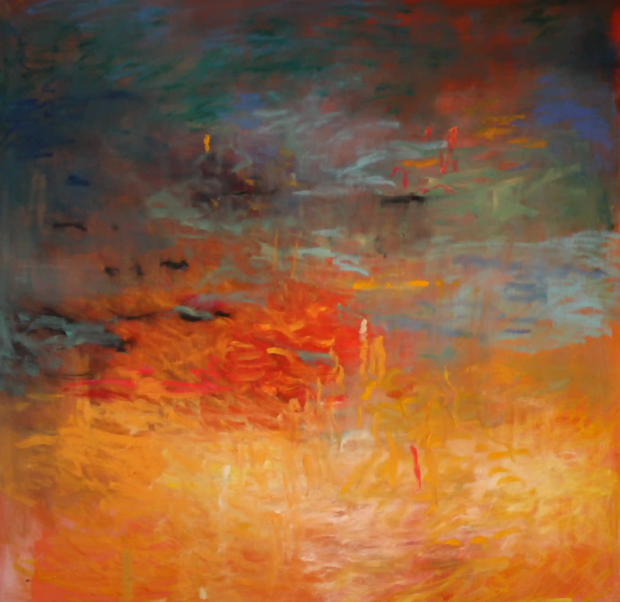 October River - 40x40, oil on wood